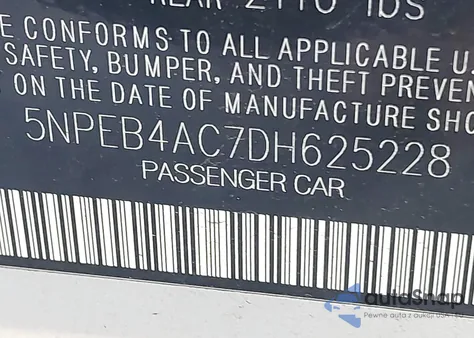 2013 Hyundai Sonata Gls from USA, damaged, VIN 5NPEB4AC7DH625228